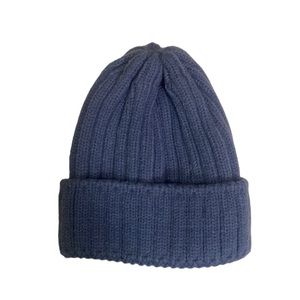 Hat Attack Revolve Color Story Knit Beanie Ribbed‎ Wide Folded Cuff Denim NWT